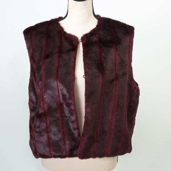 Faux fur collarless longer length jacket coat Iman XL - Picture 10 of 16